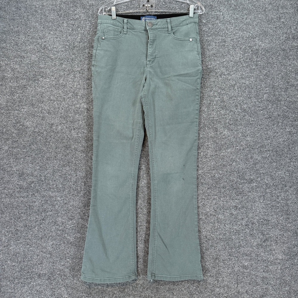 Democracy Pants Womens 8 Green Ab'solution Bootcut Stretch Casual Denim Flare